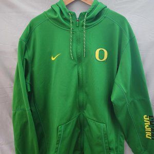 Nike Oregon Ducks Therma-Fit Full Zip Green Hoodie Jacket XXL